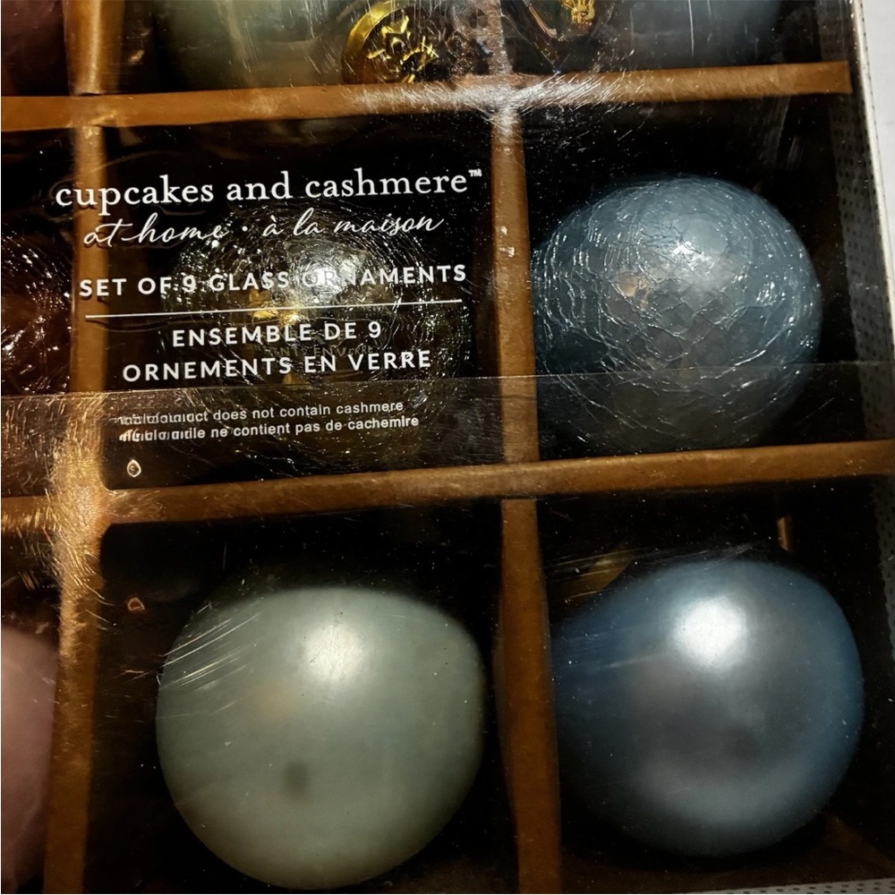 Cupcakes & Cashmere‎ Set of 9 Pastel Glass Ornaments Shabby Chic Cottagecore NWT - Picture 3 of 5